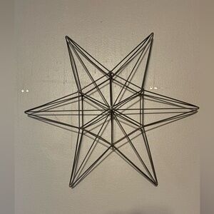 3D Geometric Bronze Metal Star Wall Decor EUC